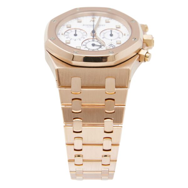 Audemars Piguet Pre-Owned Royal Oak Chronograph Rose Gold White Dial on Rose Gold Bracelet [WITH BOX, ARCHIVES] 39mm