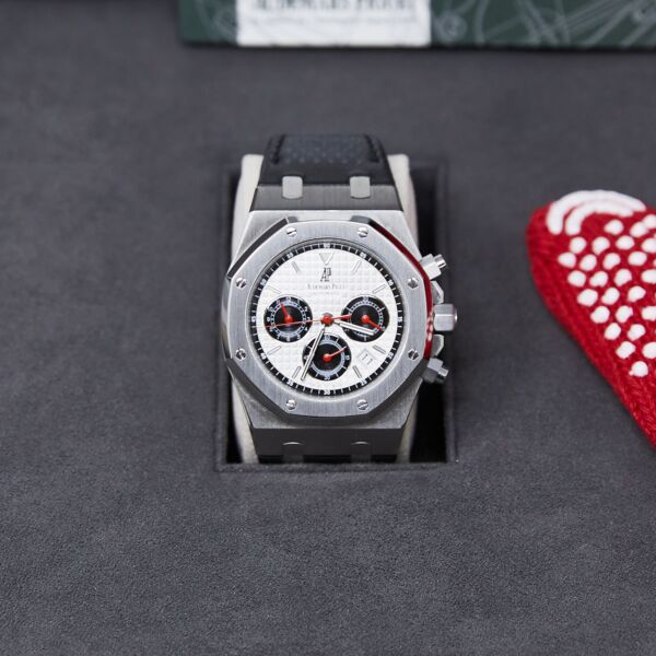 Audemars Piguet Pre-Owned Royal Oak Tour Auto Stainless Steel White Dial with Red Accents [COMPLETE SET] 40mm