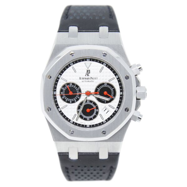 Audemars Piguet Pre-Owned Royal Oak Tour Auto Stainless Steel White Dial with Red Accents [COMPLETE SET] 40mm
