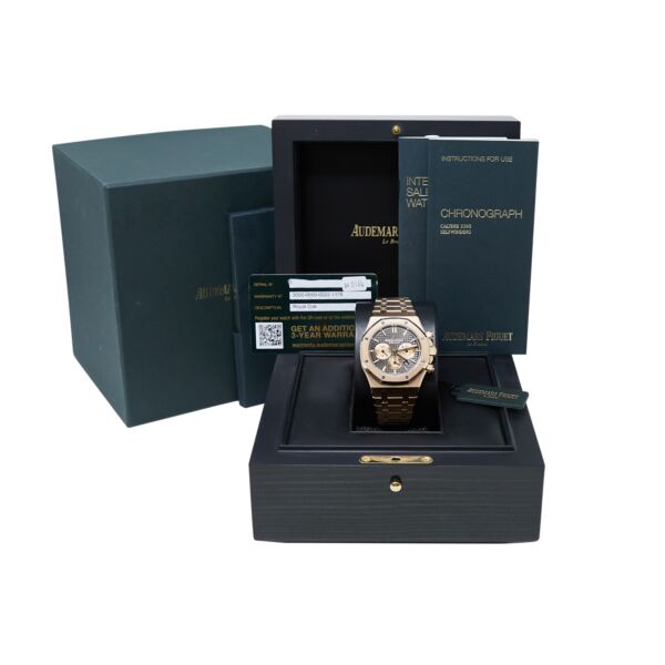 Audemars Piguet Royal Oak Chronograph Rose Gold Chocolate Dial on Bracelet [COMPLETE SET 2021] 8106