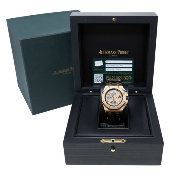 Audemars Piguet Pre-Owned Royal Oak Offshore Chronograph Rose Gold Champagne Arabic Dial [COMPLETE SET] 42mm