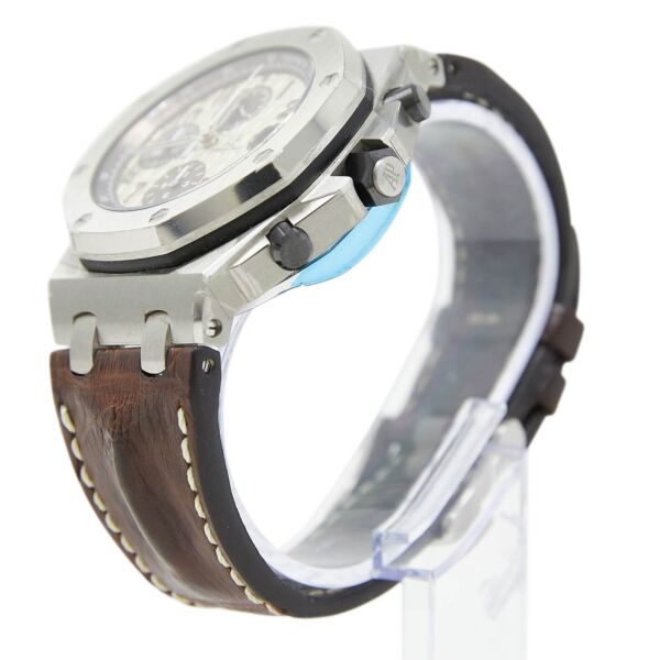 Pre Owned Royal Oak Offshore 'Safari' Ivory Dial on Brown Alligator Leather 42mm Complete Box and Papers