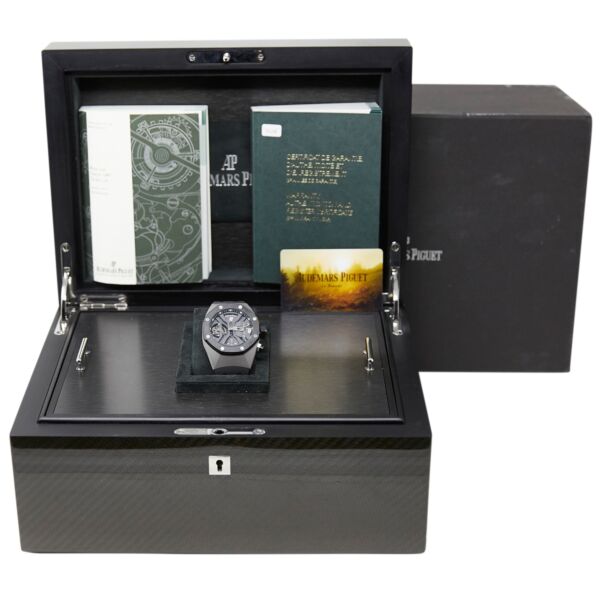 Audemars Piguet Pre Owned Royal Oak Concept GMT Tourbillon Titanium Skeleton Dial 44mm Box + Papers + Service Card