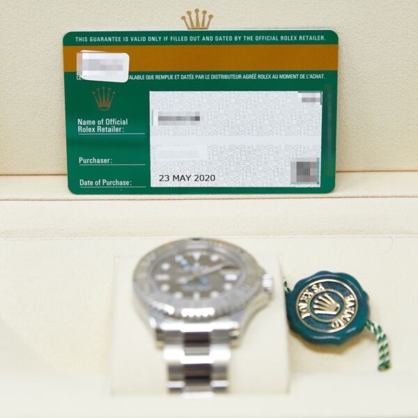 Rolex Pre-Owned Yacht-Master 37 Steel and Platinum Rhodium Dial on Oyster [COMPLETE SET 2020]