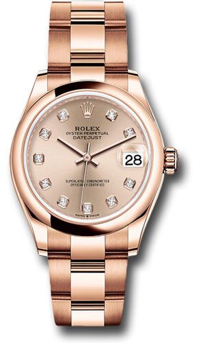 Rolex Datejust President Rose Gold Smooth Bezel Pink Diamond Dial on Oyster Bracelet 31mm