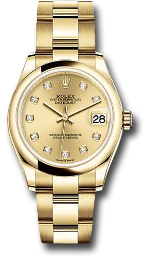 Rolex Datejust President Yellow Gold Smooth Bezel Champagne Diamond Dial on Oyster Bracelet 31mm