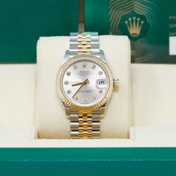 Rolex Pre-Owned Datejust 31 Steel + Yellow Gold Silver Diamond Dial [COMPLETE SET] 2021