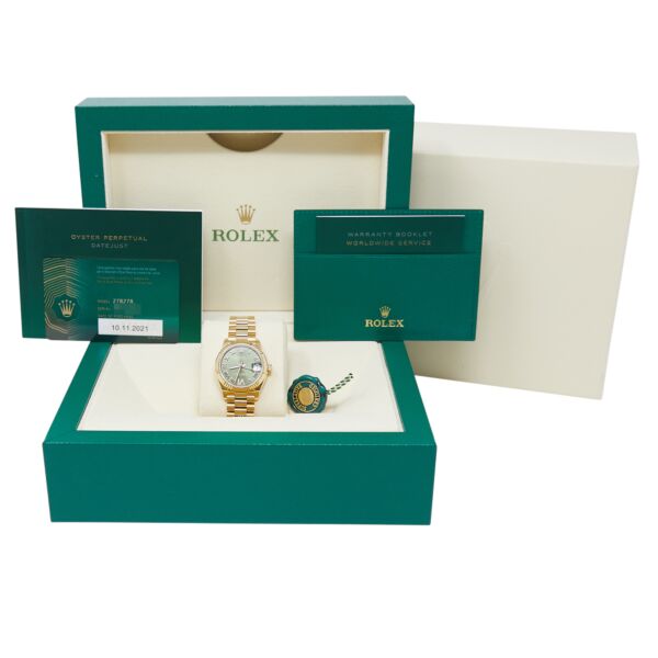 Rolex Pre-Owned Datejust 31 18K Yellow Gold Green Roman Dial on Presidential Bracelet [COMPLETE SET] 2021