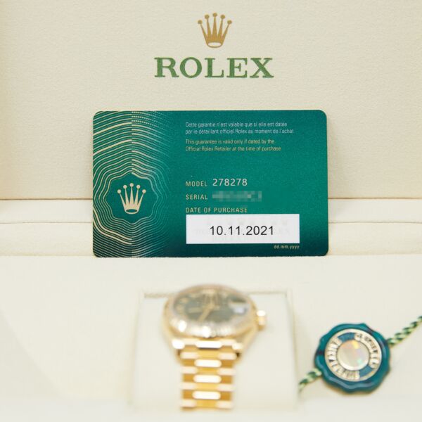 Rolex Pre-Owned Datejust 31 18K Yellow Gold Green Roman Dial on Presidential Bracelet [COMPLETE SET] 2021