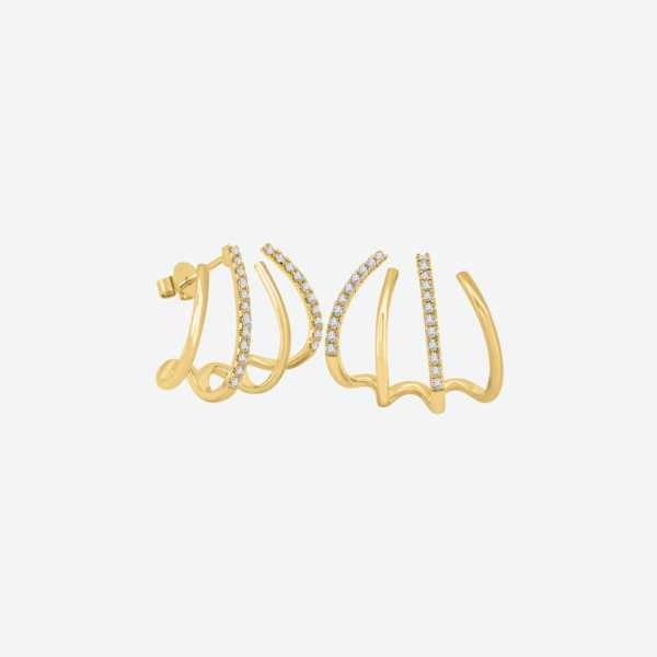 Multi-Huggie Diamond Earrings In 18K Gold