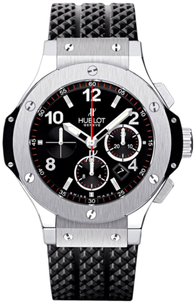 Hublot Pre-Owned Big Bang 44 mm Chronograph Stainless Steel Black Dial on Rubber Strap [with BOX] 44mm