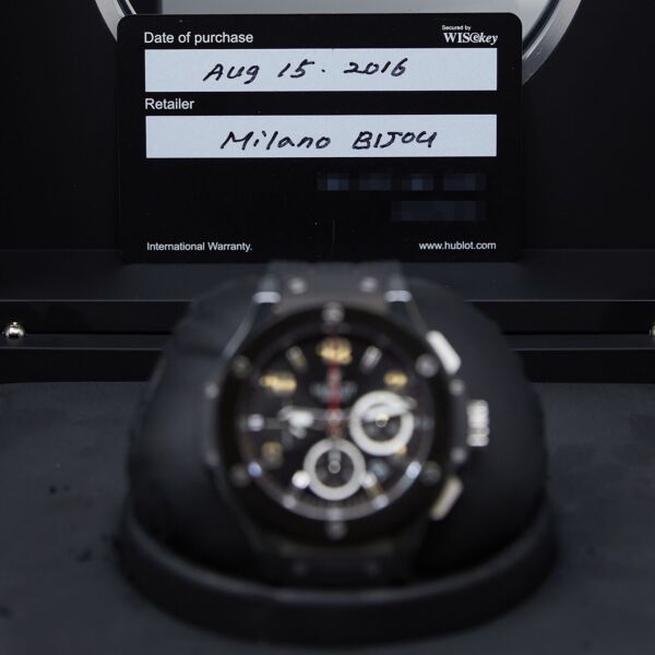 Hublot Pre-Owned Big Bang Chronograph Ceramic Black Dial on Rubber Strap [COMPLETE SET] 44mm
