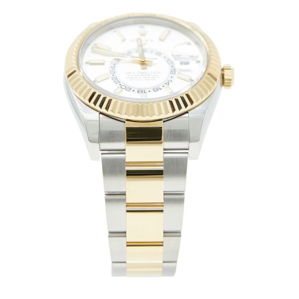 Rolex Pre Owned Sky-Dweller Steel and Yellow Gold White Dial on Oyster 42mm Box and Card 2018/2019