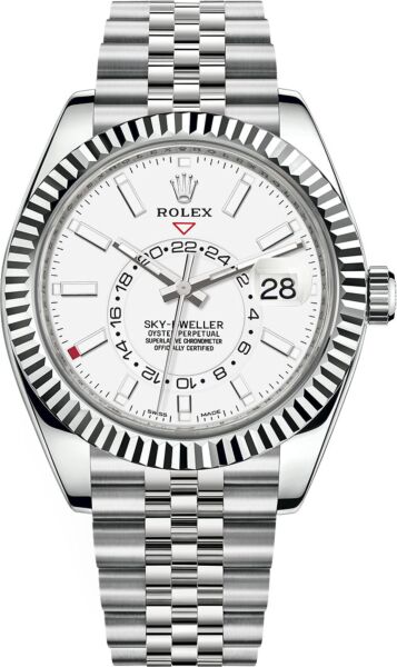 Rolex Sky-Dweller Stainless Steel and White Gold White Dial on Jubilee Bracelet 42mm