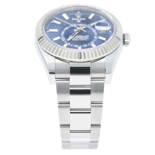 Rolex Pre-Owned Sky-Dweller Stainless Steel + White Gold Blue Dial on Oyster [COMPLETE SET 2021/2022] 42mm