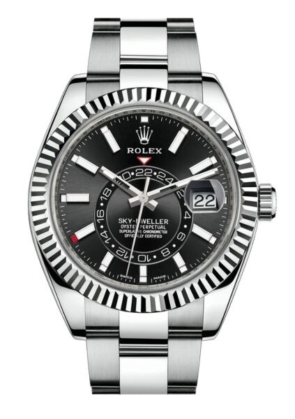 Rolex Sky-Dweller Stainless Steel and White Gold Black Dial on Oyster Bracelet 42mm