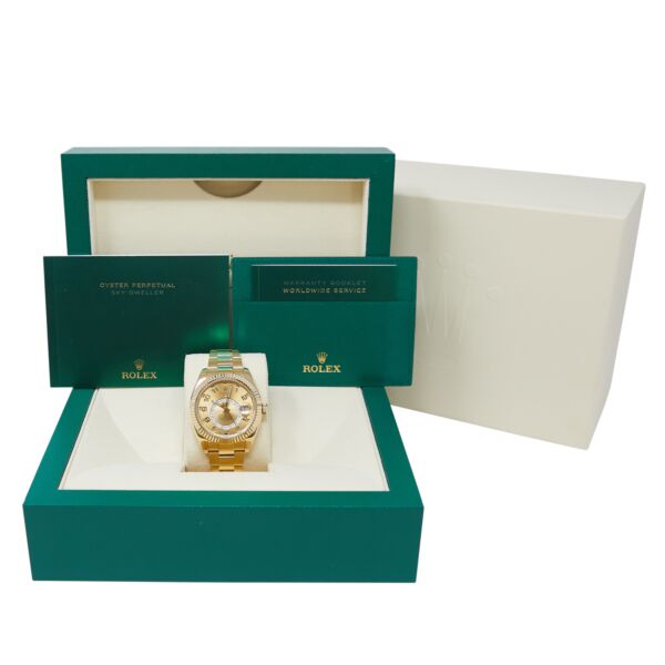 Rolex Pre-Owned Sky-Dweller 18K Yellow Gold Champagne Arabic Dial [with BOX] 42mm