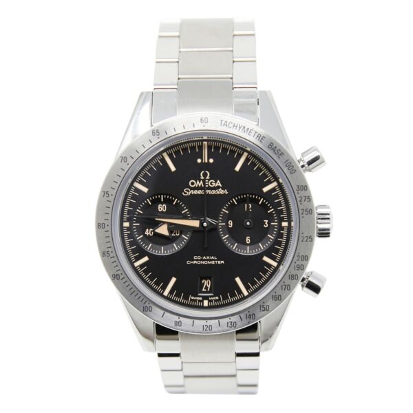 Pre Owned Steel Speedmaster 57 Black Dial Chronograph Automatic on Bracelet 41.5mm MINT 