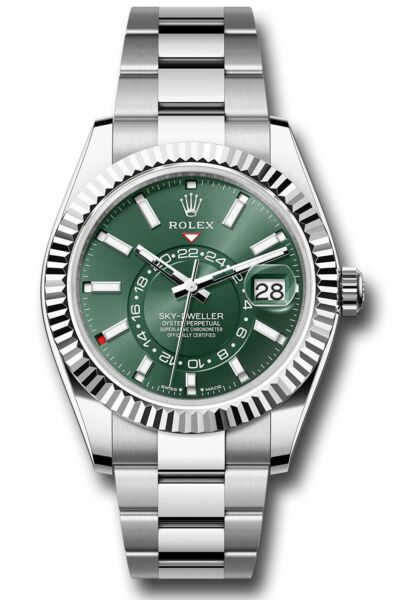 Rolex Sky-Dweller Steel + White Gold Green Dial on Oyster 42mm