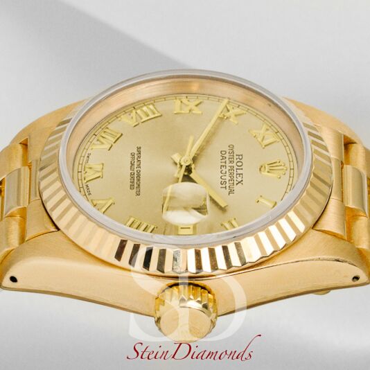 Rolex Lady Yellow Gold President Champagne Roman on Presidential 26mm