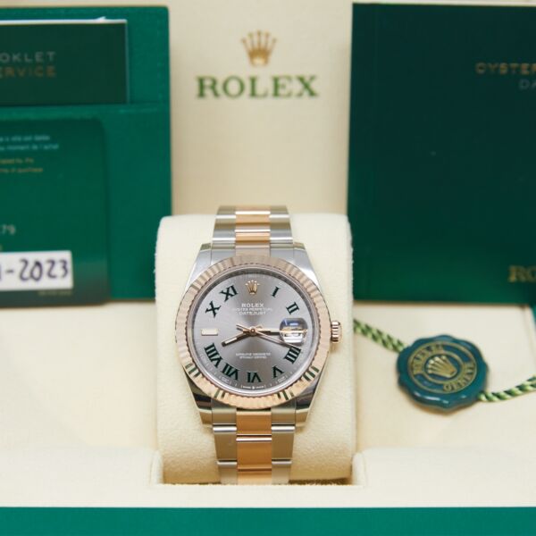 Rolex Datejust 41 Steel & Rose Gold Slate Grey Dial/Green Roman Dial [UNWORN 2023]