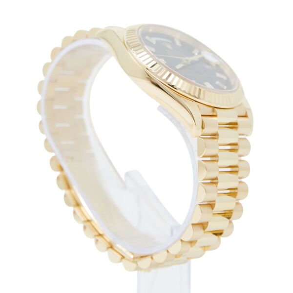 Rolex Day-Date 40 18KYellow Gold Black Baguette Diamond Dial Presidential Bracelet [FULL SET] MINT