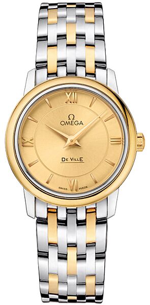 DeVille Prestige Champagne Dial Steel and Yellow Gold Ladies Watch
