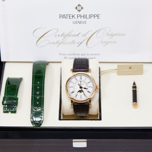 Patek Philippe Pre-Owned Perpetual Calendar Moonphase 18k Rose Gold Ivory Dial [FULL SET 2022] EXTRA STRAP, MINT 38mm