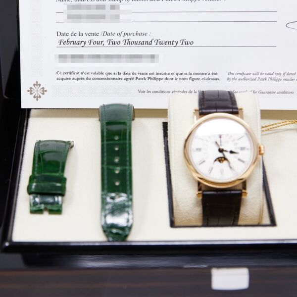 Patek Philippe Pre-Owned Perpetual Calendar Moonphase 18k Rose Gold Ivory Dial [FULL SET 2022] EXTRA STRAP, MINT 38mm
