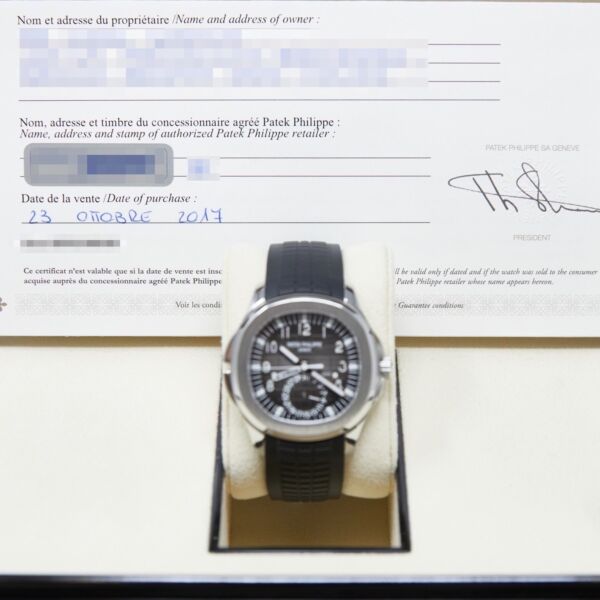 Patek Philippe Aquanaut Travel Time Stainless Steel Black Dial on Rubber Strap [with PAPERS] 2017