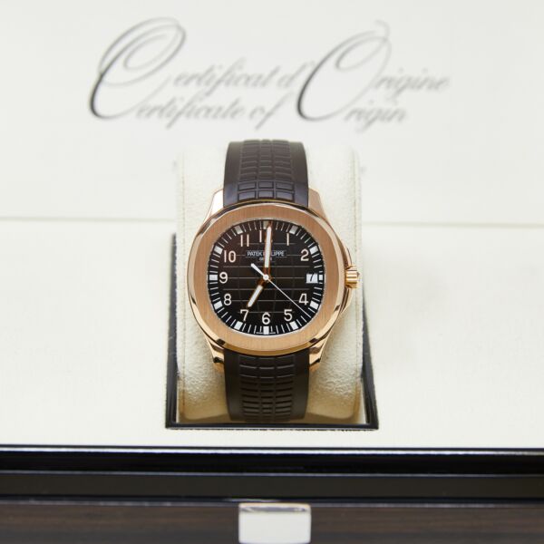 Patek Philippe Aquanaut Rose Gold Chocolate Brown Dial Brown Rubber Strap [with PAPERS] 2009