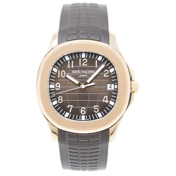 Patek Philippe Pre-Owned Aquanaut Rose Gold Brown Dial on Rubber Strap [COMPLETE SET] 40.8mm
