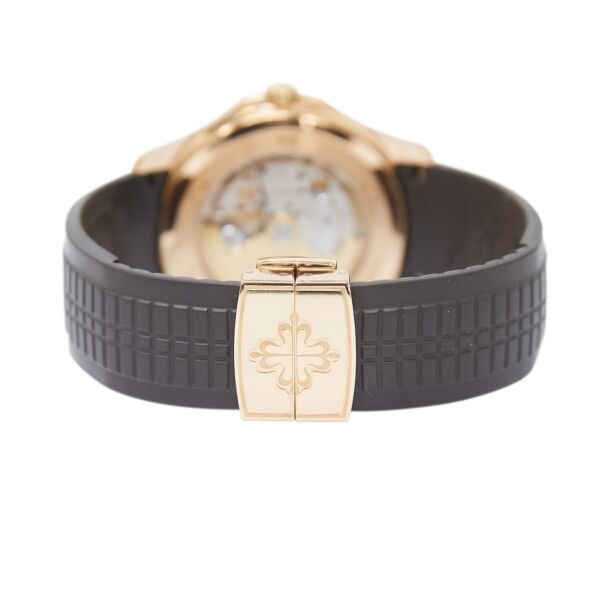 Patek Philippe Pre-Owned Aquanaut Rose Gold Brown Dial on Rubber Strap [COMPLETE SET] 40.8mm