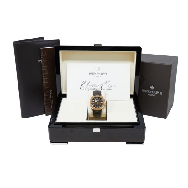 Patek Philippe Pre-Owned Aquanaut Rose Gold Chocolate Brown Dial Brown Rubber Strap [BOX and PAPERS] 2012