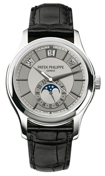 Patek Philippe Annual Calendar White Gold Rhodium/Silver Dial Black Leather Strap [with BOX and PAPERS] 2015