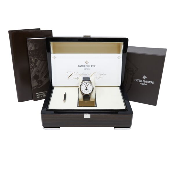 Patek Philippe Annual Calendar White Gold Silver Opaline Dial on Leather Strap [with PAPERS] 2020