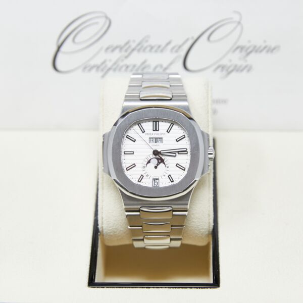 Patek Philippe Nautilus Stainless Steel White Dial on Steel Bracelet [with BOX and PAPERS] 2015