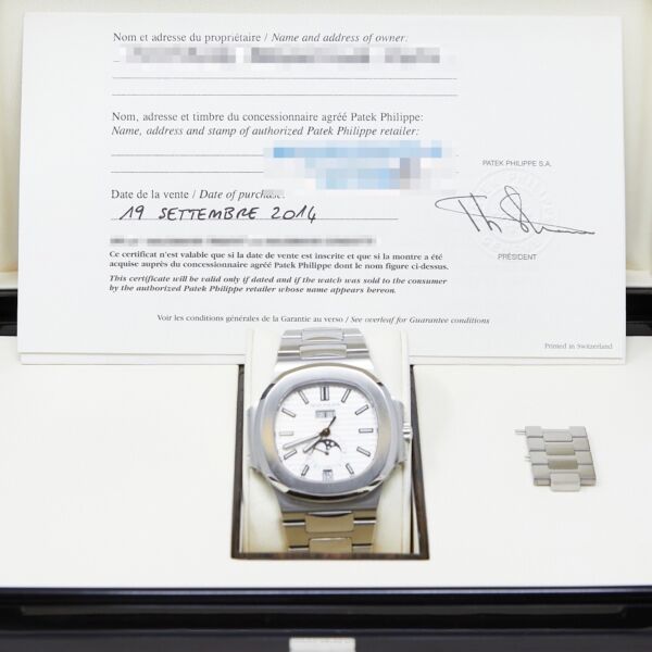 Patek Philippe Nautilus Stainless Steel White Dial on Steel Bracelet [with BOX and PAPERS] 2014