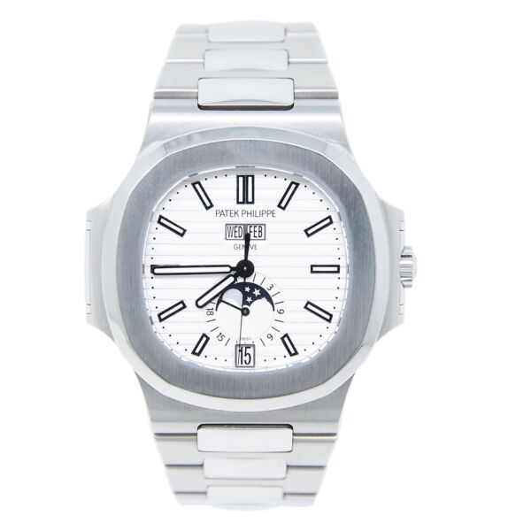 Patek Philippe Nautilus Stainless Steel White Dial on Steel Bracelet [with BOX and PAPERS] 2014