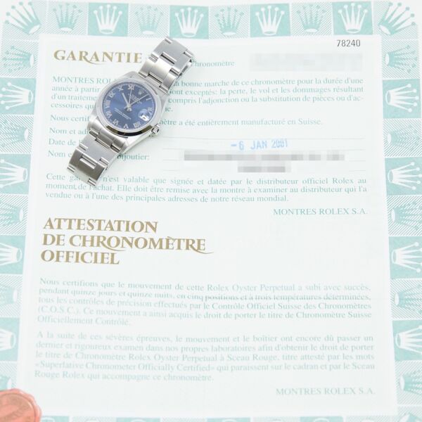 Rolex Pre Owned Datejust Steel Blue Roman Dial on Oyster 31mm