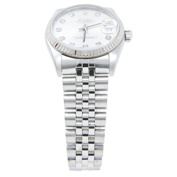 Rolex Pre-Owned Datejust 31 Steel + White Gold Silver Diamond Dial on Jubilee Bracelet [WITH BOX]