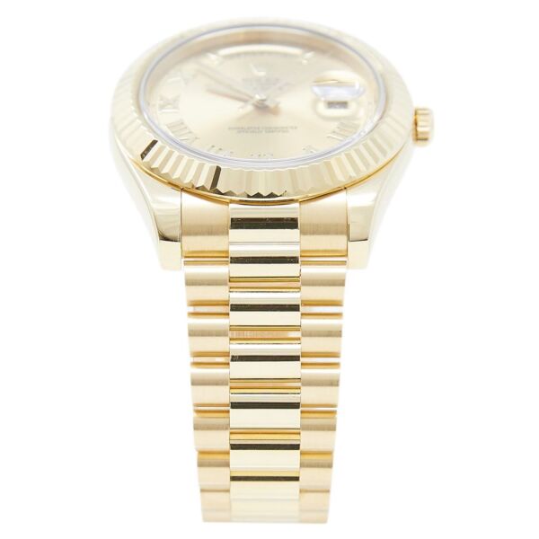 Rolex Pre Owned Day-Date II President Yellow Gold Champagne Roman Dial on Presidential 41mm with Box and Card 2014