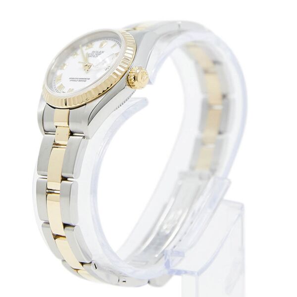 Rolex Lady Two-Tone Datejust Fluted Bezel White Roman Dial on Oyster Band 26mm Box and Papers