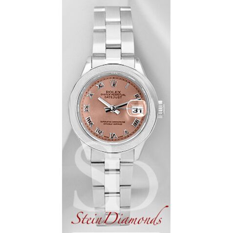 Rolex Lady Steel Datejust Smooth Bezel Custom Copper Roman Dial on Oyster Band 26mm