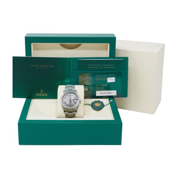 Rolex Pre Owned Datejust Stainless Steel Grey Dial/Green Roman on Oyster 36mm with Papers 2021