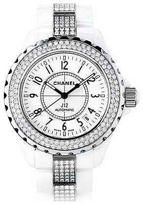 J12 Diamonds and Ceramic Automatic Unisex Watch