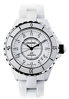 J12 Diamond White Ceramic Midsize Unisex Watch