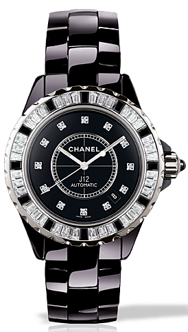 J12 Automatic Black Diamond Dial Black Ceramic Unisex Watch