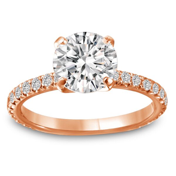 Pave Round Cut Diamond Engagement Ring In Rose Gold The Tipping Point (0.48 ct. tw.)
