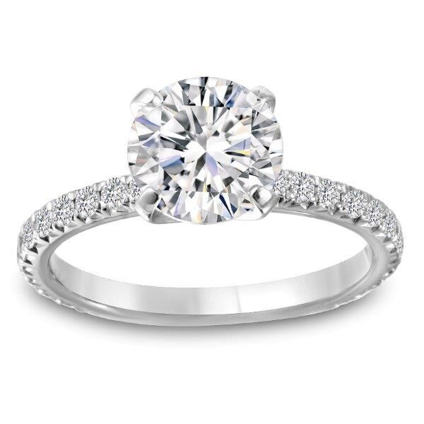 Pave Round Cut Diamond Engagement Ring In White Gold The Tipping Point (0.48 ct. tw.)